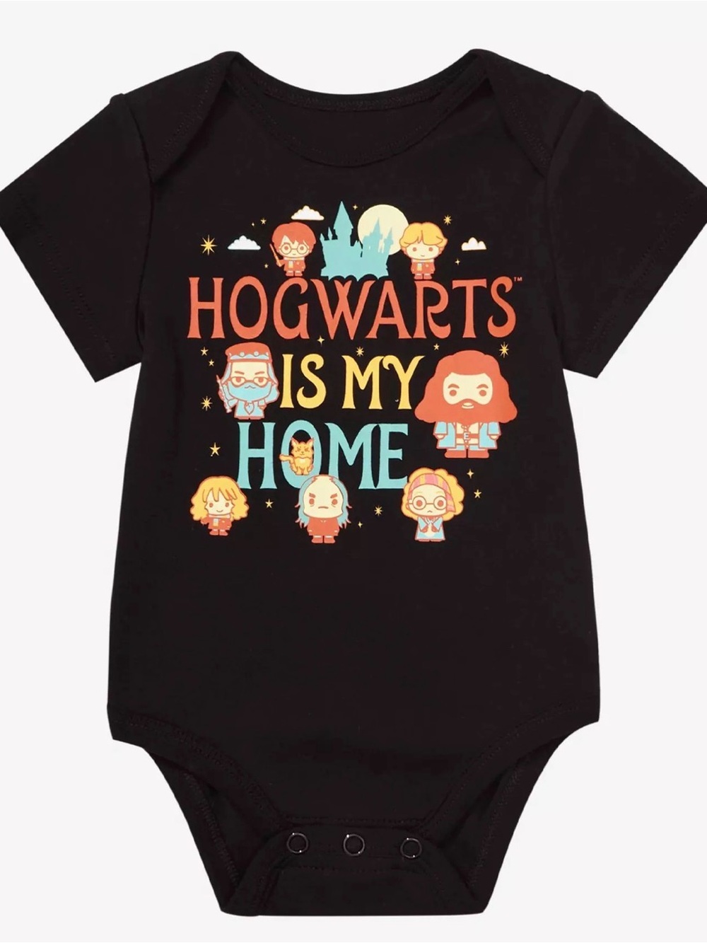 Black Harry Potter Graphic Baby Onesie